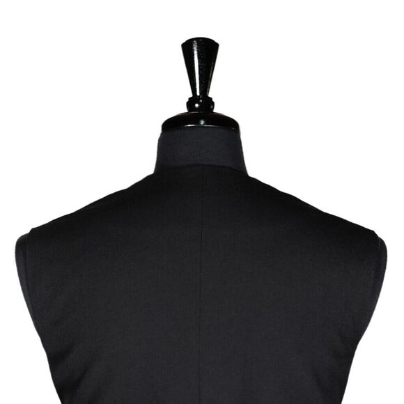 Mens Vest Suit Lapel Gray Striped Wool Dress Formal Wedding Waistcoat Medium 40 - Picture 7 of 8